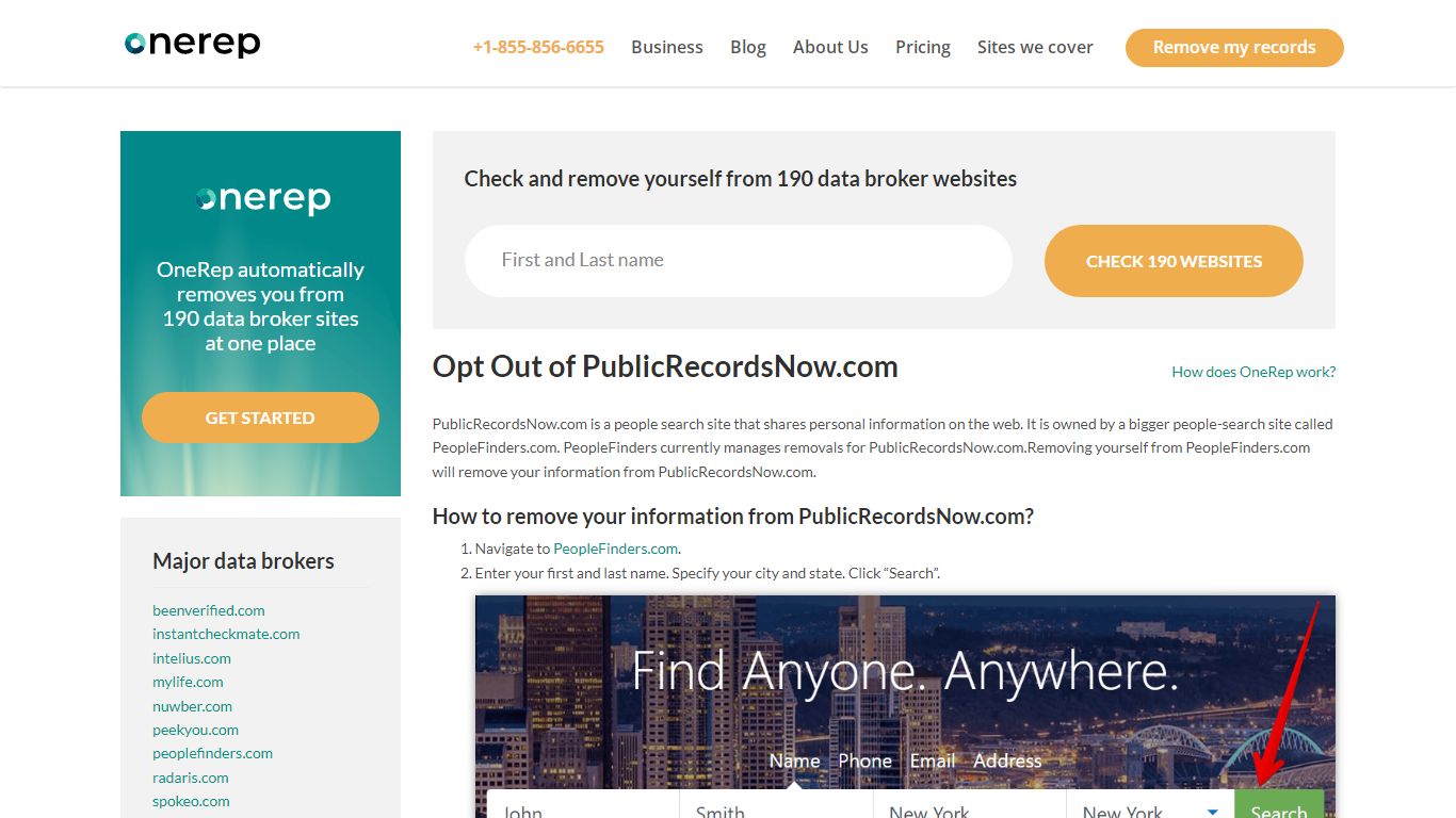 PublicRecordsNow.com Opt Out |Remove Yourself Guide | OneRep